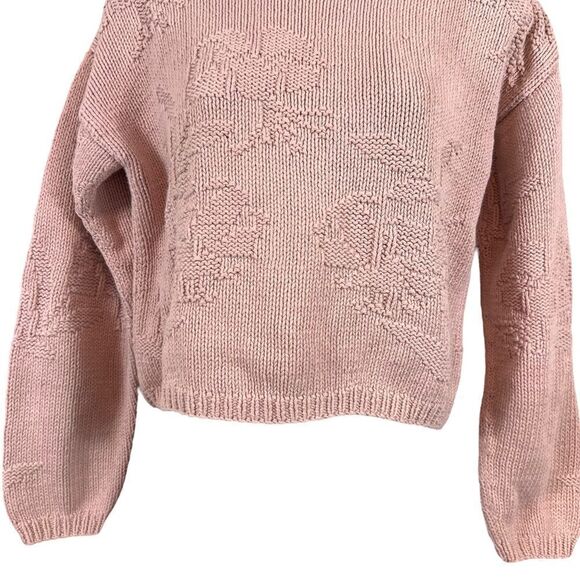 Vintage 80’s / 90’s SKYR Dusty Pink Cropped Knit Sweater - Picture 3 of 11